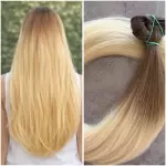 Ombre 100% emberi hajból készült csatos haj kb. 110-115 gr 50 cm