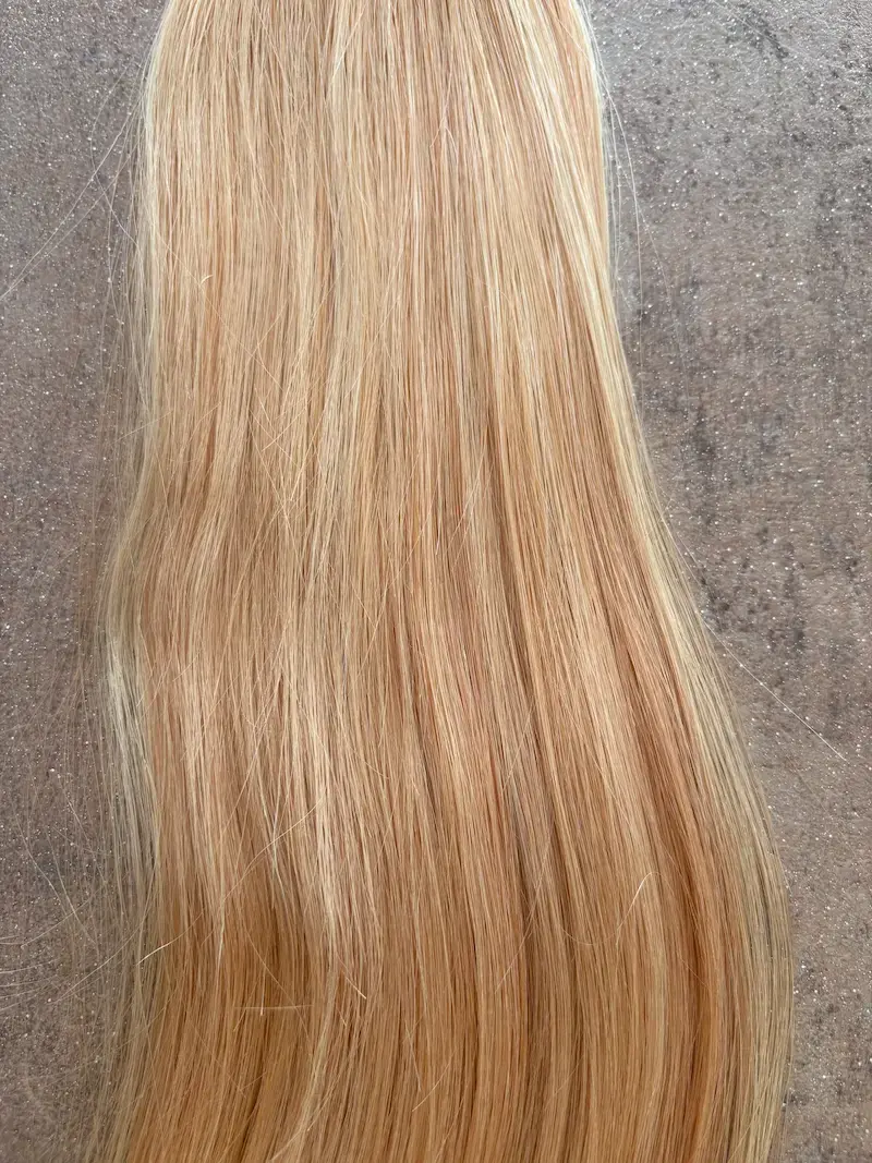 Melírozott tresszelt 50cm világos 100% eredeti haj / 10gr