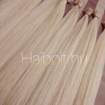 Tincsezett enyhén hamvas platina szőke 70-75cm 100% eredeti emberi haj/ 10gr