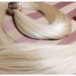 Platina szőke enyhén hamvas tresszelt 92-97cm 100% eredeti haj/ 10gr